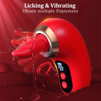 5-in-1 Silicone Clitoral Sucking Vibrator with Rose Design for Women