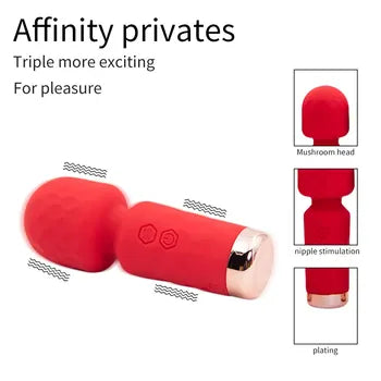 10-Speed Mini Clitoral Massage Wand - Rechargeable Silicone Vibrator for Women