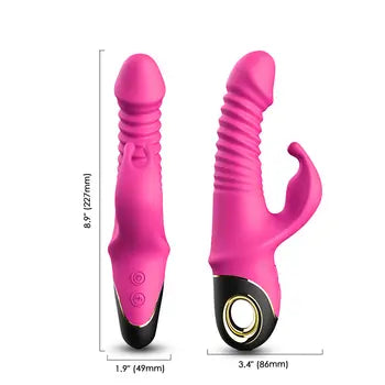 Silikónové vibračné dildo v tvare králika na stimuláciu G-bodu a klitorisu so silnými vibráciami v ružovej farbe s dopravou zdarma a diskrétnym balením.