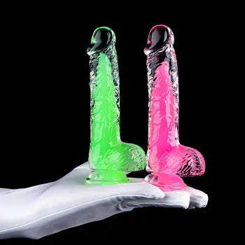 Dildo realistico in cristallo, giocattolo sessuale anale, estremamente morbido, piccolo, adatto ai principianti, dildo in gelatina