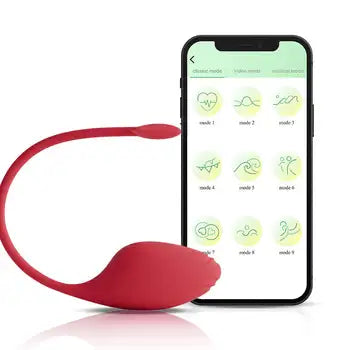 Vibratore a forma di uovo Cupid con controllo remoto tramite app - Massaggiatore indossabile per il punto G con 10 modalità di vibrazione, mostrato con controllo tramite app mobile, spedizione gratuita.