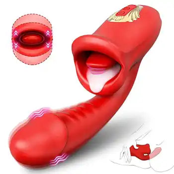 3-in-1 Clitoral Licking Nipple Stimulator G-Spot Vibrator for Women - Powerful Pleasure Toy