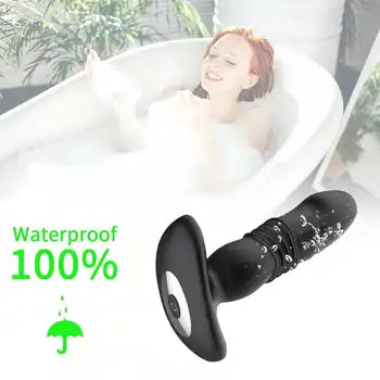 Kabelloser Analplug-Vibrator mit Fernbedienung, Stoß- und Vibrationsfunktion zur Prostata-Massage