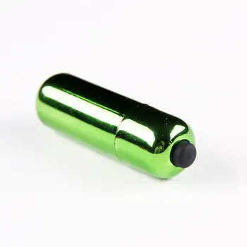 Vícerychlostní mini vibrátor tichý, vodotěsný a dobíjecí přes USB v metalicky zelené barvě s dopravou zdarma a diskrétním balením.
