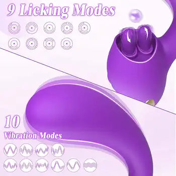 Dildo u Vibratur Klitorali 2 f'1 b'10 Modi ta' Vibrazzjoni Qawwija għall-Istimulazzjoni Klitorali u tal-G-Spot bi kunsinna bla ħlas