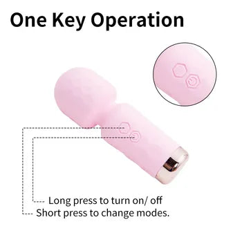 10-Speed Mini Clitoral Massage Wand - Rechargeable Silicone Vibrator for Women