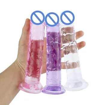 Ultra-Realistic Soft Jelly Dildo - 7 Sizes for Beginner-Friendly Anal and G-Spot Stimulation