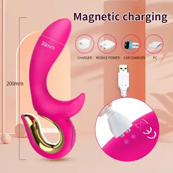 Růžový 7frekvenční vibrační vibrátor pro ženy, masturbační dildo, sexuální hračka pro dospělé s magnetickým nabíjením, doprava zdarma, diskrétní balení