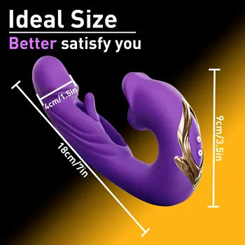 Vibratore Rose 4 in 1 con modalità di leccata, picchiettamento e aspirazione, colore viola, spedizione gratuita, confezione discreta.
