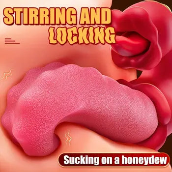 4-in-1 Rose Vibrator with Tongue Licking, Thrusting, Sucking & G-Spot Stimulation