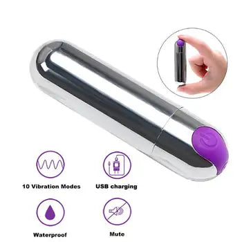 10rychlostní USB dobíjecí mini vibrátor pro stimulaci G-bodu a klitorisu s vodotěsností, ztlumením a dopravou zdarma
