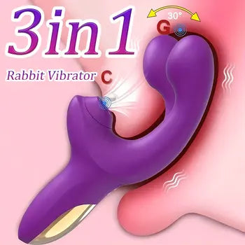 Kraftig dildo-vibrator med klitoris-sugekopp og vridende bevegelse for intens nytelse med gratis frakt og diskret emballasje.