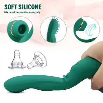 Buet silikonklitoris-sugeslikkende vibrator og flere hastighetsnivåer i myk silikon med gratis frakt og diskret emballasje