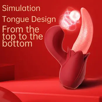 Premium 2-in-1 Rabbit Vibrator with Tongue Licking & Thrusting for Ultimate Pleasure