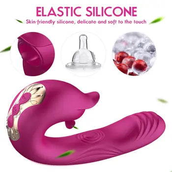 3-in-1 Nipple Clitoral Suction Vibrator with G-Spot Stimulator - Sex Toys