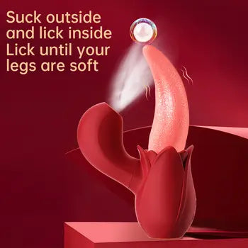 Premium 2-in-1 Rabbit Vibrator with Tongue Licking & Thrusting for Ultimate Pleasure