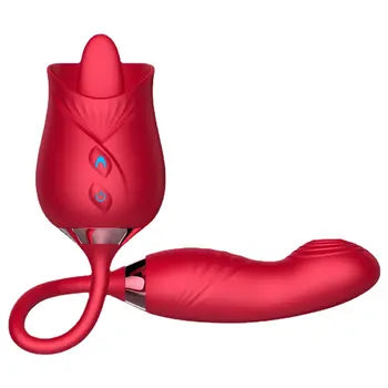 Vibratore a forma di uovo Rose Thrusting Vibrator Egg, stimolatore clitorideo e per la stimolazione della lingua, di colore rosso, dal design ergonomico, con spedizione gratuita e imballaggio discreto.