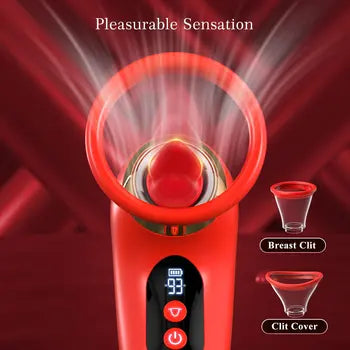 5-in-1 Silicone Clitoral Sucking Vibrator with Rose Design for Women