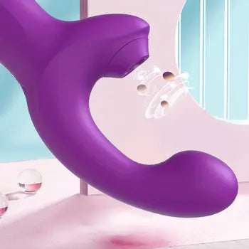 Kraftig dildo-vibrator med klitoris-sugekopp og vridende bevegelse for intens nytelse med gratis frakt og diskret emballasje.