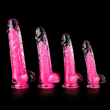 Dildo realistico in cristallo, giocattolo sessuale anale, estremamente morbido, piccolo, adatto ai principianti, dildo in gelatina