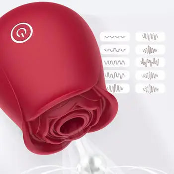 Vibrator clitoridian cu încărcare magnetică, în formă de trandafir, roșu, cu modele multiple de vibrații, livrare gratuită, expediere în 24 de ore