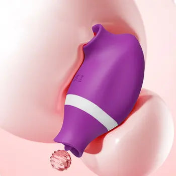 2 in 1 Sucking & Licking Vibrator for Clitoral Nipple Stimulation Oral Sex Toy