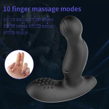 Massager tal-Prostata b'Kontroll mill-Bogħod b'10 Modi ta' Vibrazzjoni u Disinn li ma jgħaddix ilma minnu
