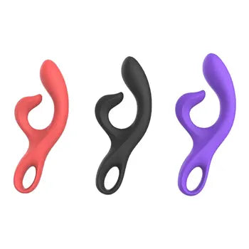 Tre potenti vibratori a forma di coniglio per donne, con doppia stimolazione clitoridea e del punto G, disponibili nei colori rosso, nero e viola, spedizione gratuita.