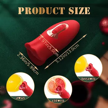 Sensual Tongue Licking Vibrator Multi-Speed Clitoral and Nipple Stimulator - Sex Toys