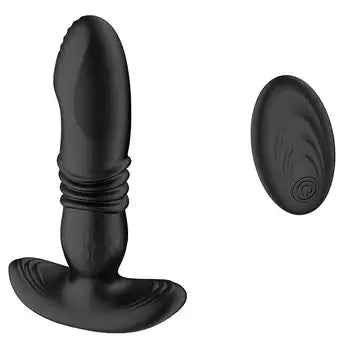 Wireless Remote Control Anal Butt Plug Vibrator with Thrusting and Vibration for Prostate Massage