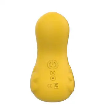 Gelber Silikon-Vibrator in Eiform mit Klitoris-Saugfunktion in leuchtendem Gelb, mit Ein-/Ausschalter und kostenlosem Versand.