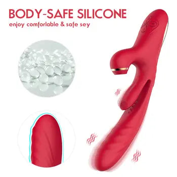 3-in-1 Women's Rabbit Vibrator with G-Spot Stimulation & Tongue Sucking