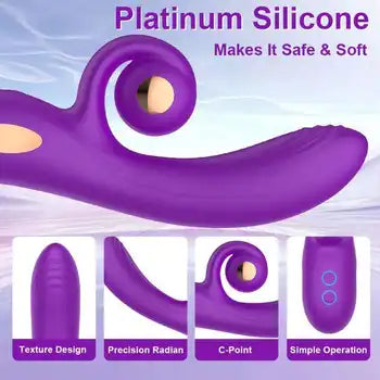 Vibrator premium reîncărcabil USB tip iepure cu stimulare a punctului G cu 10 viteze și aspirație clitorală, livrare gratuită, ambalaj discret.
