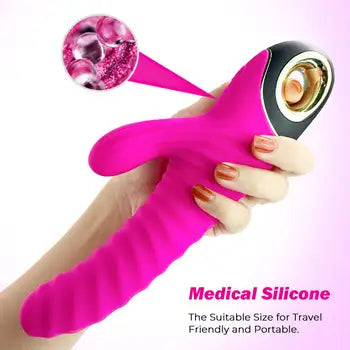 Vibrator Pink Monster cu stimulare a punctului G, dildo vibrant wireless, fabricat din silicon medical, livrare gratuită
