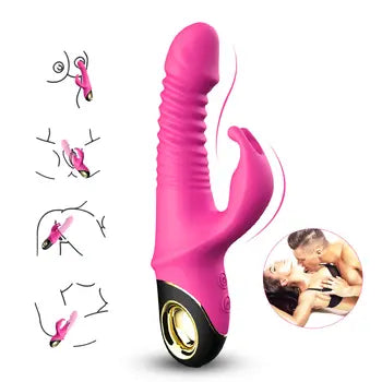 Silikónové vibračné dildo v tvare králika na stimuláciu bodu G a klitorisu so silnými vibráciami s dopravou zdarma a diskrétnym balením.