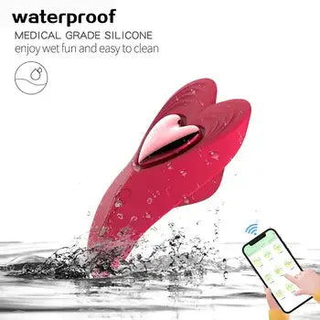 APP-Controlled Wearable Rose Heart Vibrator Quiet & Powerful Love Egg Toy - Sex Toys