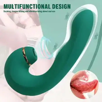 Curved Silicone Clitoral Suction Licking Vibrator and Multiple Speed levels - Sex Toys