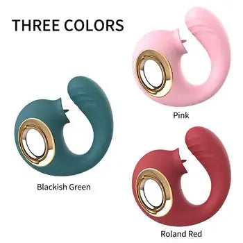 Curved Silicone Clitoris Sucker and Vibrator with G-Spot Stimulator - Sex Toys