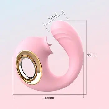 Curved Silicone Clitoris Sucker and Vibrator with G-Spot Stimulator - Sex Toys