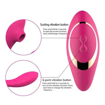Dual-Action Nipple Clitoral Sucker Vibrator Wearable Pleasure Toy - Sex Toys