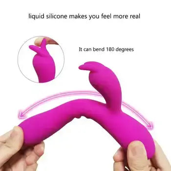 Dual Motor Flexible Rabbit Vibrator with G-Spot and Clitoral Stimulation - Sex Toys
