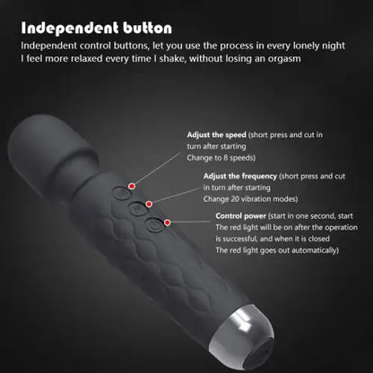 Handheld Vibrating Wand Soft Flexible Powerful Tissue Massager for Head Body Muscle Back Vibrator Men Women Couples
