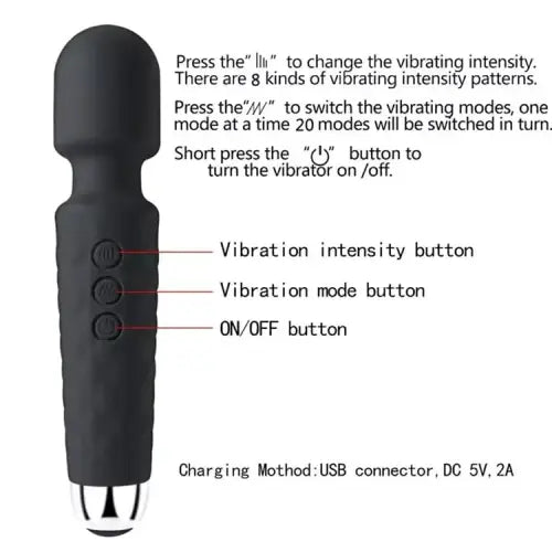 Handheld Vibrating Wand Soft Flexible Powerful Tissue Massager for Head Body Muscle Back Vibrator Men Women Couples
