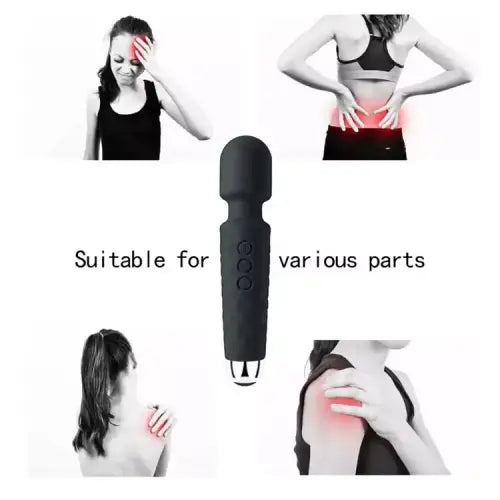 Handheld Vibrating Wand Soft Flexible Powerful Tissue Massager for Head Body Muscle Back Vibrator Men Women Couples