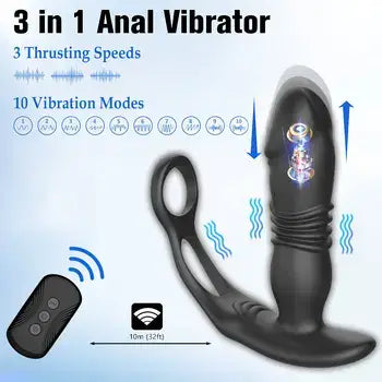 Mobile App Controlled Anal Vibrator for Men & Women Silicone Butt Plug with Remote - Sex Toys
