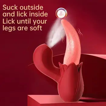 Premium 2-in-1 Rabbit Vibrator with Tongue Licking and Thrusting for Ultimate Pleasure - Sex Toys