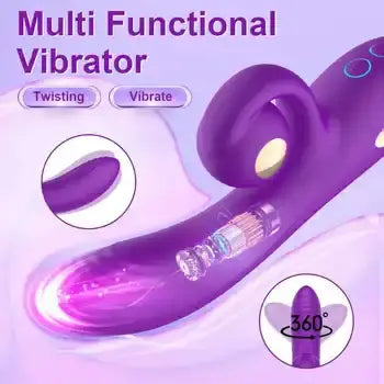 Premium USB Rechargeable Rabbit Vibrator with 10-Speed G-Spot Stimulation & Clitoral Suction - Sex Toys