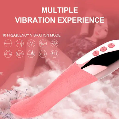 Realistic Tongue Shaped Licking Vibrators with Heating Clitoris Stimulator Nipple Massager Quiet Gift Sex Toy for Women
