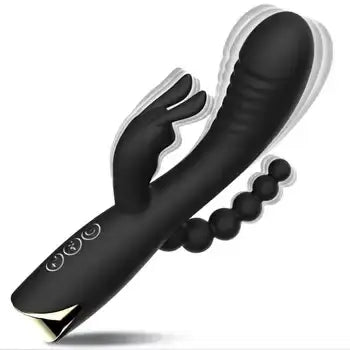 Rechargeable 3-in-1 G-Spot Vibrator with Clitoris Stimulator & Rabbit Massager - Sex Toys
