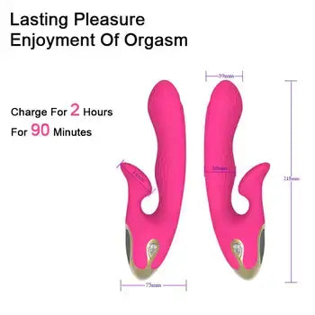 Rechargeable Rose Silicone G-Spot Vibrator Discreet USB Pleasure Wand - Sex Toys